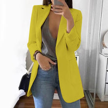 Load image into Gallery viewer, Wipalo plus size 2019 mulheres elegante magro casual sólido negócios blazer bodycon longo blazers jaqueta senhoras primavera outono terno