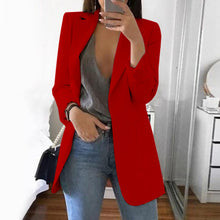 Load image into Gallery viewer, Wipalo plus size 2019 mulheres elegante magro casual sólido negócios blazer bodycon longo blazers jaqueta senhoras primavera outono terno