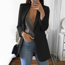 Load image into Gallery viewer, Wipalo plus size 2019 mulheres elegante magro casual sólido negócios blazer bodycon longo blazers jaqueta senhoras primavera outono terno
