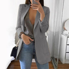 Load image into Gallery viewer, Wipalo plus size 2019 mulheres elegante magro casual sólido negócios blazer bodycon longo blazers jaqueta senhoras primavera outono terno
