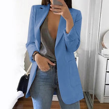 Load image into Gallery viewer, Wipalo plus size 2019 mulheres elegante magro casual sólido negócios blazer bodycon longo blazers jaqueta senhoras primavera outono terno
