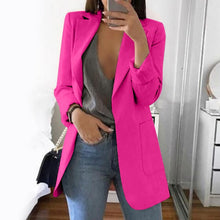 Load image into Gallery viewer, Wipalo plus size 2019 mulheres elegante magro casual sólido negócios blazer bodycon longo blazers jaqueta senhoras primavera outono terno
