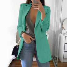 Load image into Gallery viewer, Wipalo plus size 2019 mulheres elegante magro casual sólido negócios blazer bodycon longo blazers jaqueta senhoras primavera outono terno
